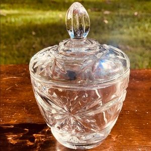 *SOLD* Small Crystal Trinket Dish with Lid